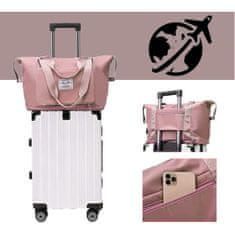 Skládací cestovní taška - voděodolná, růžová