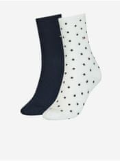Tommy Hilfiger Sada dvou párů dámských ponožek v bílé a tmavě modré barvě Tommy Hilfiger 39-42