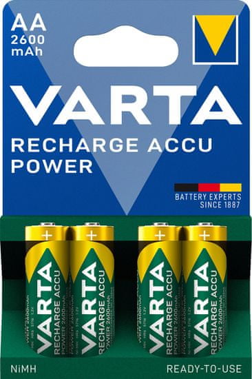 Varta nabíjecí baterie Power AA 2600 mAh, 4ks