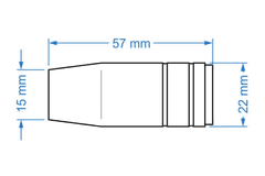 INNA Kuželová plynová hubice MB25 SPARTUS pr. 15mm STANDART kónická MIG svářečka