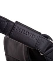 Betlewski Pánská kožená taška přes rameno Letterman Tbg-Ym-107 Black