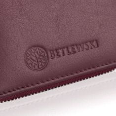 Betlewski Elegantní dámská kožená peněženka Rfid Pink