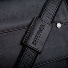 Betlewski Černá kožená taška přes rameno Tbs-307