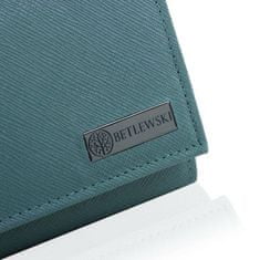 Betlewski Velká modrá dámská kožená peněženka