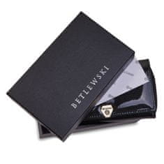 Betlewski Černá velká dámská kožená peněženka