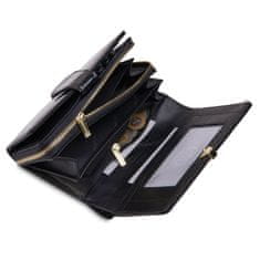 Betlewski Černá velká dámská kožená peněženka