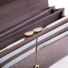 Betlewski Dámská kožená peněženka Large Grey Rfid