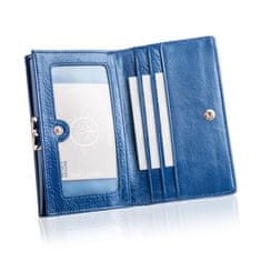 Betlewski Dámská kožená peněženka Blue Rfid