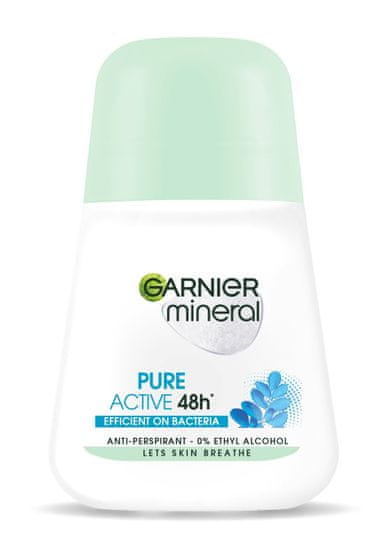 Garnier Minerální dezodorant Roll-On Pure Active 48H - účinný na bakterie 50 ml