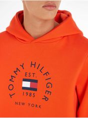 Tommy Hilfiger Oranžová pánská mikina s kapucí Tommy Hilfiger M