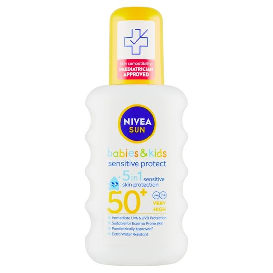 Nivea Sun Sensitive Protect dětský sprej na opalování OF 50+, 200 ml