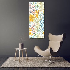 Wallmuralia Vertikální Foto obraz sklo tvrzené Polní květiny 50x125 cm 4 úchytky