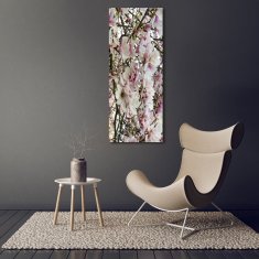 Wallmuralia Vertikální Fotoobraz na skle Květy magnolie 70x140 cm 4 úchytky