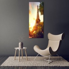 Wallmuralia Vertikální Fotoobraz na skle Eiffelová věž Paříž 50x125 cm 4 úchytky