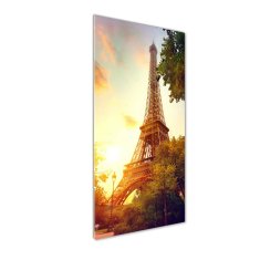 Wallmuralia Vertikální Fotoobraz na skle Eiffelová věž Paříž 50x125 cm 4 úchytky