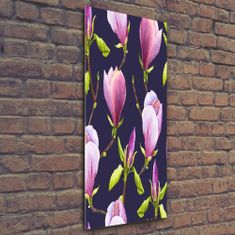 Wallmuralia Vertikální Foto-obrah sklo tvrzené Magnolie 50x125 cm 4 úchytky