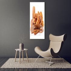 Wallmuralia Vertikální Foto obraz skleněný svislý Pečivo v koši 50x125 cm 2 úchytky