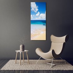 Wallmuralia Vertikální Foto obraz skleněný svislý Tropická pláž 50x125 cm 2 úchytky