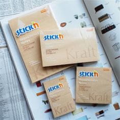 STICK´N Samolepicí bloček "Kraft Notes", hnědá barva, 76 x 76 mm, 100 listů, 21639