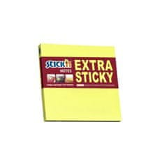 STICK´N Samolepicí bloček "Extra Sticky", neonově žlutá barva, 76 x 76 mm, 90 listů, 21670