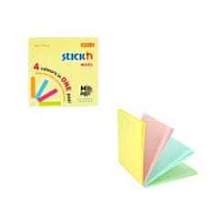 STICK´N Samolepicí bloček "Magic Pad", pastleové barvy, 76 x 76 mm, 100 listů, 21574