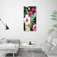 Wallmuralia Vertikální Foto obraz sklo tvrzené Havajský vzor 60x120 cm 4 úchytky