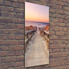 Wallmuralia Vertikální Foto obraz skleněný svislý Stezka na pláž 50x125 cm 4 úchytky