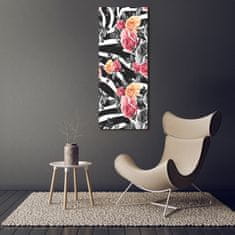 Wallmuralia Vertikální Foto obraz sklo tvrzené Růže zebra 70x140 cm 2 úchytky