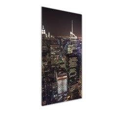 Wallmuralia Vertikální Foto obraz fotografie na skle Nový York noc 50x125 cm 4 úchytky