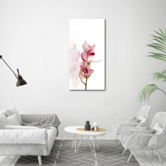 Wallmuralia Vertikální Fotoobraz na skle Růžová orchidej 60x120 cm 2 úchytky