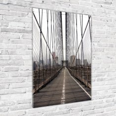 Wallmuralia Vertikální Foto obraz skleněný svislý Brooklynský most 70x100 cm 2 úchytky