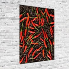 Wallmuralia Vertikální Foto obraz skleněný svislý Chilli papričky 70x100 cm 2 úchytky