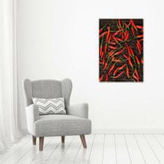 Wallmuralia Vertikální Foto obraz skleněný svislý Chilli papričky 70x100 cm 2 úchytky