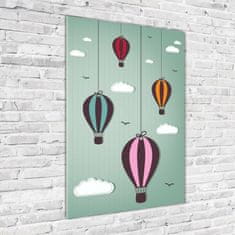 Wallmuralia Vertikální Fotoobraz na skle Létající balony 70x100 cm 4 úchytky