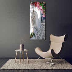 Wallmuralia Vertikální Foto obraz sklo tvrzené Řecká vesnice 50x125 cm 2 úchytky