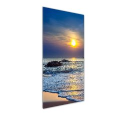 Wallmuralia Vertikální Fotoobraz na skle Západ slunce pláž 50x125 cm 2 úchytky