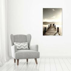 Wallmuralia Vertikální Foto obraz fotografie na skle Dřevěné molo 70x100 cm 2 úchytky