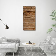 Wallmuralia Vertikální Foto obraz skleněný svislý Dřevěná stěna 60x120 cm 4 úchytky