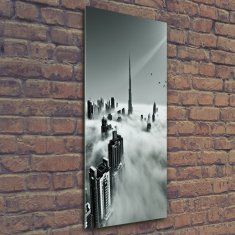 Wallmuralia Vertikální Foto obraz fotografie na skle Mrakodrapy 50x125 cm 2 úchytky