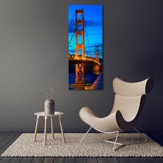 Wallmuralia Vertikální Fotoobraz na skle Most San Francisco 70x140 cm 2 úchytky