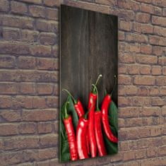 Wallmuralia Vertikální Foto obraz skleněný svislý Chilli papričky 50x125 cm 2 úchytky