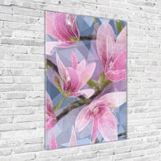 Wallmuralia Vertikální Foto-obrah sklo tvrzené Magnolie 70x100 cm 2 úchytky