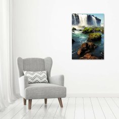 Wallmuralia Vertikální Foto obraz fotografie na skle Vodopád Igazu 70x100 cm 4 úchytky