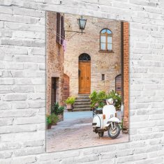 Wallmuralia Vertikální Fotoobraz na skle Italské uličky 70x100 cm 2 úchytky