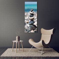 Wallmuralia Vertikální Foto obraz skleněný svislý Kamenná pláž 50x125 cm 2 úchytky