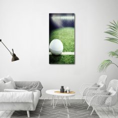 Wallmuralia Vertikální Foto obraz sklo tvrzené Ragby míč 60x120 cm 4 úchytky