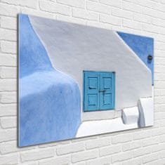 Wallmuralia Foto obraz sklo tvrzené Santorini Řecko 100x70 cm 2 úchytky