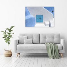 Wallmuralia Foto obraz sklo tvrzené Santorini Řecko 100x70 cm 2 úchytky