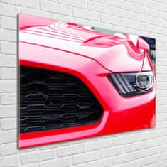 Wallmuralia Foto obraz sklo tvrzené Červený Mustang 100x70 cm 4 úchytky