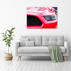 Wallmuralia Foto obraz sklo tvrzené Červený Mustang 100x70 cm 4 úchytky